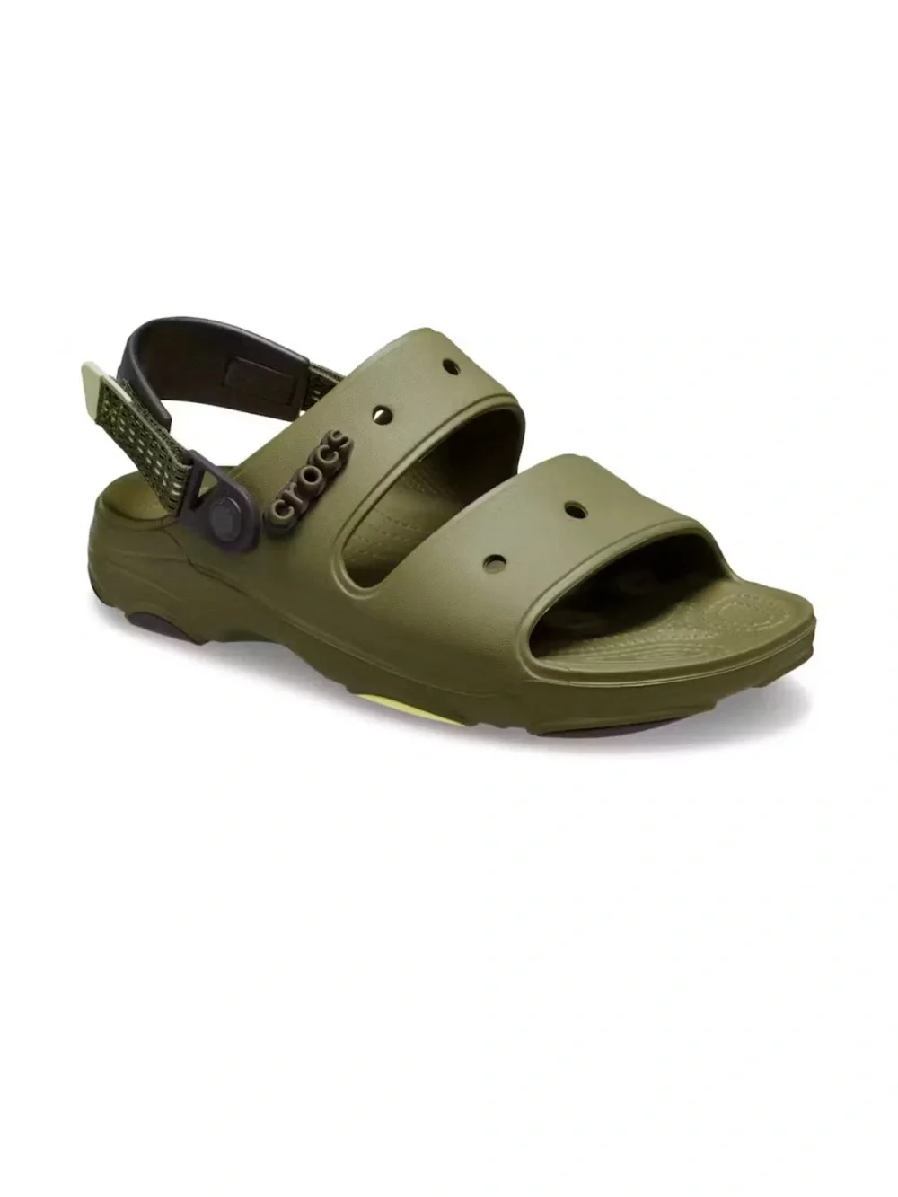 CROCS All Terrain Mens Sandals Olive Green Adjustable Heel Straps Size 11 207711